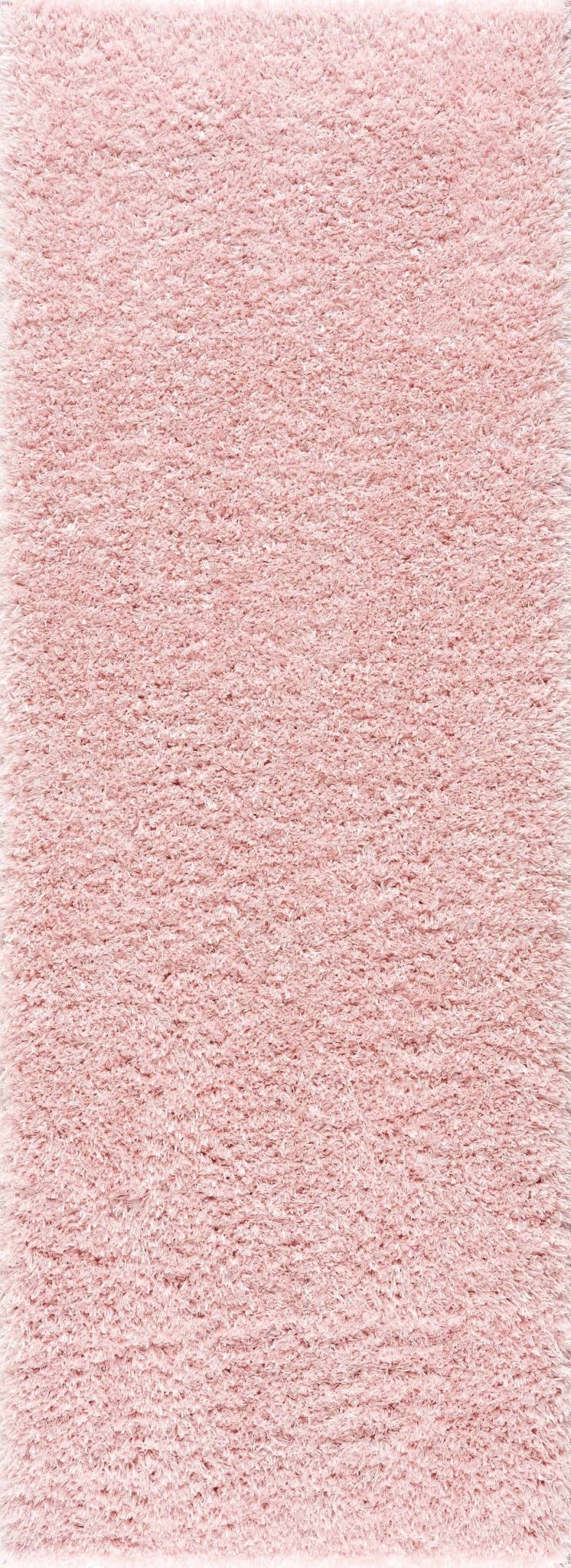 Modern Solid Pink Plush Pile Moroccan Style Washable Area Rug - The Rug Decor