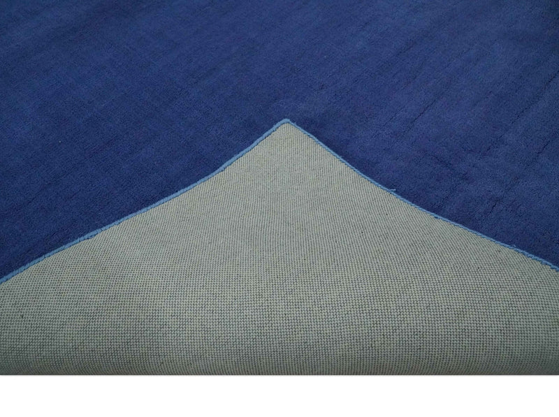 Modern Solid Plane Blue 4x6 Hand loom wool Area Rug - The Rug Decor