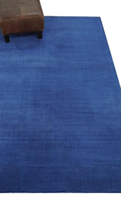 Modern Solid Plane Blue 4x6 Hand loom wool Area Rug - The Rug Decor