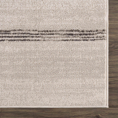 Modern Stripes Design Light Peach and Charcoal Area Rug - The Rug Decor