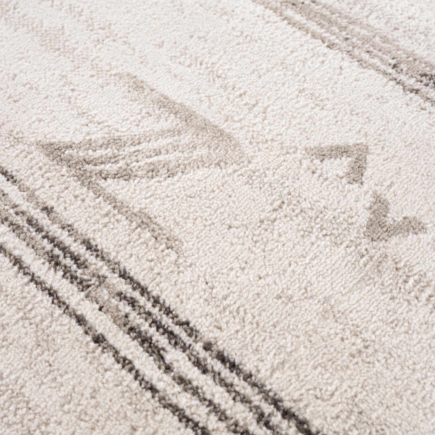 Modern Stripes Design Light Peach and Charcoal Area Rug - The Rug Decor