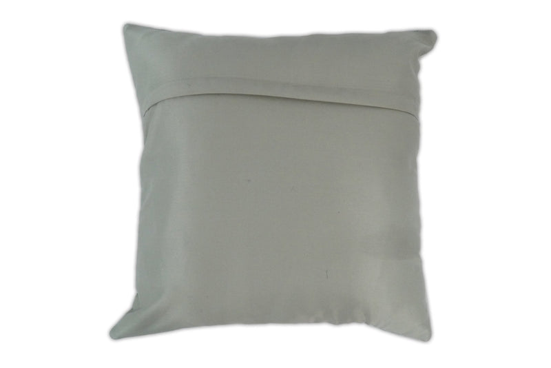 Modern Stripes Ivory and Gray Genuine leather Pillow with Insert, Cushion | PL16 - The Rug Decor