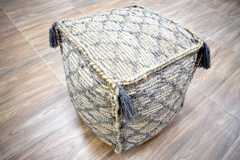 Modern Styling Handmade Pouf - Comfortable Chair or Footrest - Brown | TRD208 - The Rug Decor