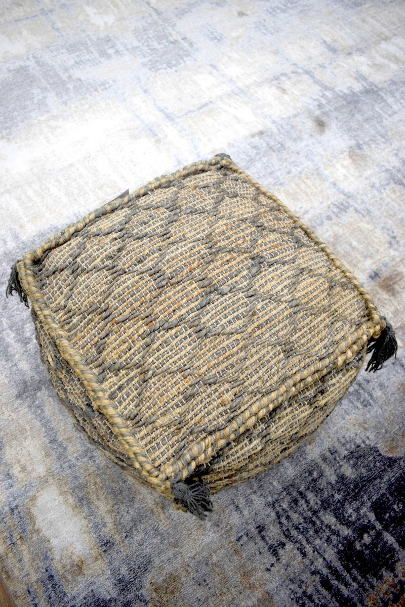 Modern Styling Handmade Pouf - Comfortable Chair or Footrest - Brown | TRD208 - The Rug Decor