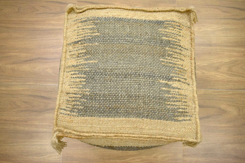 Modern Styling Handmade Pouf - Comfortable Chair or Footrest - Cream Grey | TRD223 - The Rug Decor