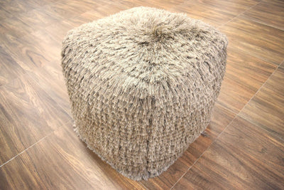 Modern Styling Handmade Pouf - Comfortable Chair or Footrest - Grey | TRD11 - The Rug Decor