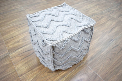 Modern Styling Handmade Pouf - Comfortable Chair or Footrest - Grey| TRD206 - The Rug Decor