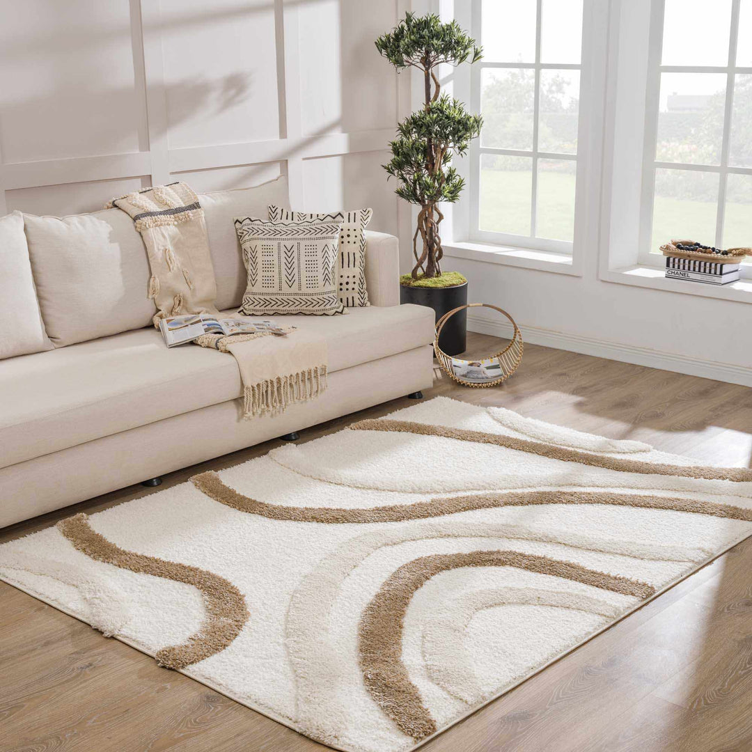 Brown Textured Rug Modern Texture Brown and Ivory Design Area Rug – The Rug Decor