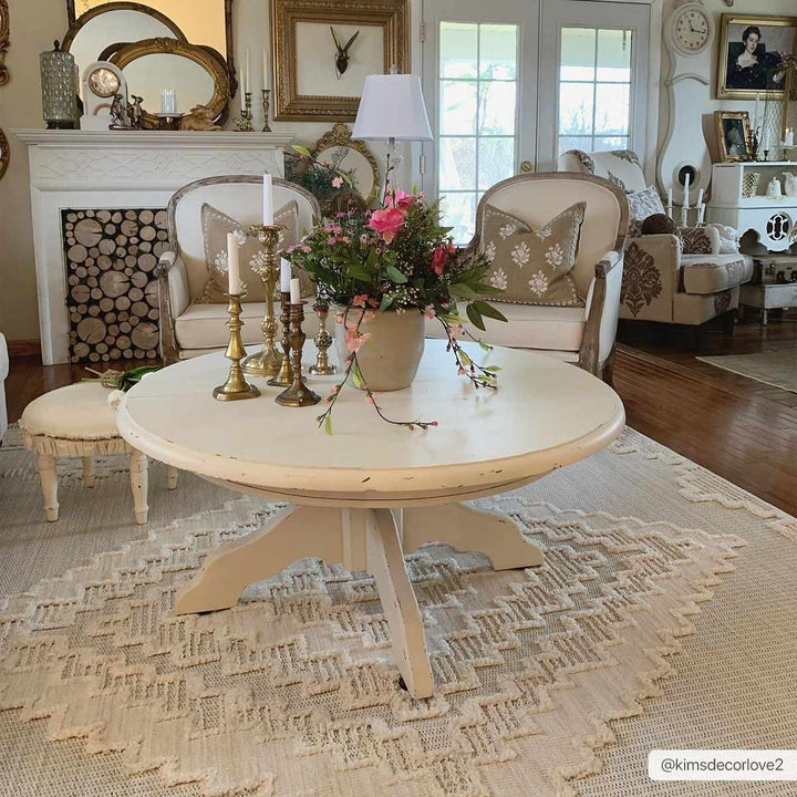 Moroccan Bohemian Chic Style Ivory and Beige High & Low Pile Area Rug - The Rug Decor