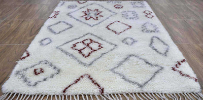 Moroccan Traditional Handmade New Zealand Wool 4' X 6' Rug |The Rug Decor | TRD172346 - The Rug Decor