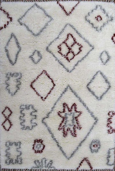 Moroccan Traditional Handmade New Zealand Wool 4' X 6' Rug |The Rug Decor | TRD172346 - The Rug Decor