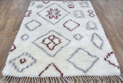 Moroccan Traditional Handmade New Zealand Wool 4' X 6' Rug |The Rug Decor | TRD172346 - The Rug Decor