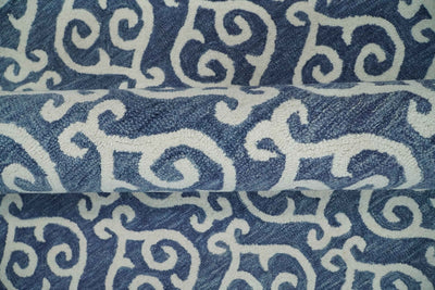 Multi Size Hand Tufted Blue and Ivory contemporary Style Rug - The Rug Decor