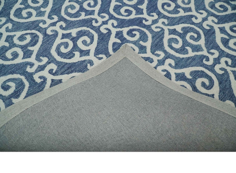 Multi Size Hand Tufted Blue and Ivory contemporary Style Rug - The Rug Decor