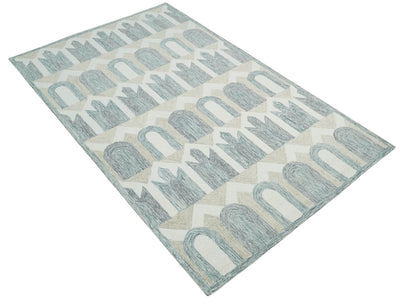 Multi Size Hand Tufted Gray, Beige and Ivory Modern Style Rug, Kids, Living Room and Bedroom Rug | TRDMA252 - The Rug Decor