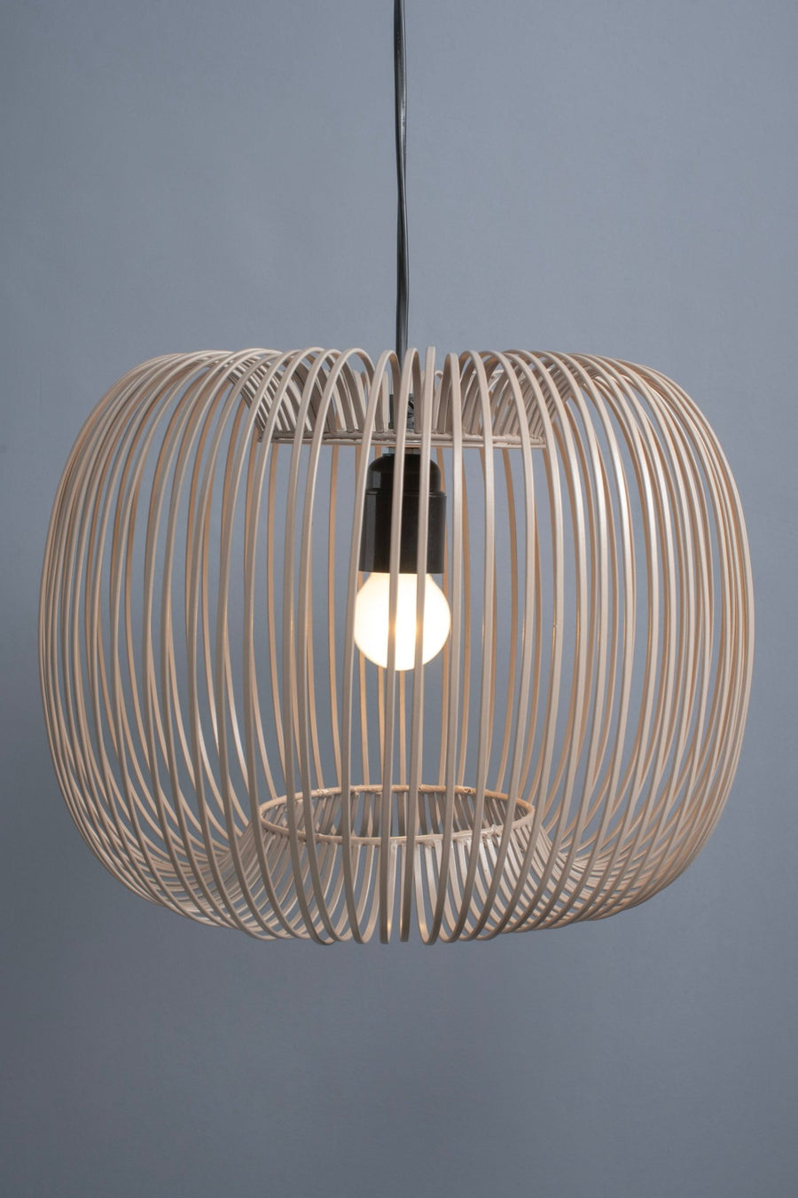 Natural Rattan Handcrafted Spiral Shaped Pendant Lamp - The Rug Decor