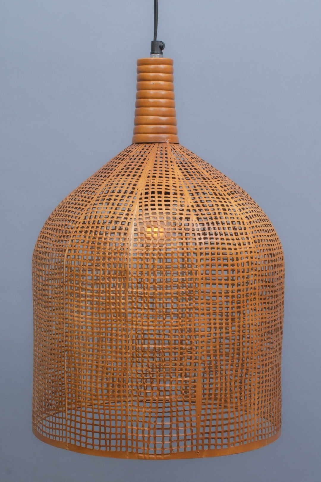 Natural Wicker Rattan Handcrafted Dome Shaped Pendant Lamp - The Rug Decor