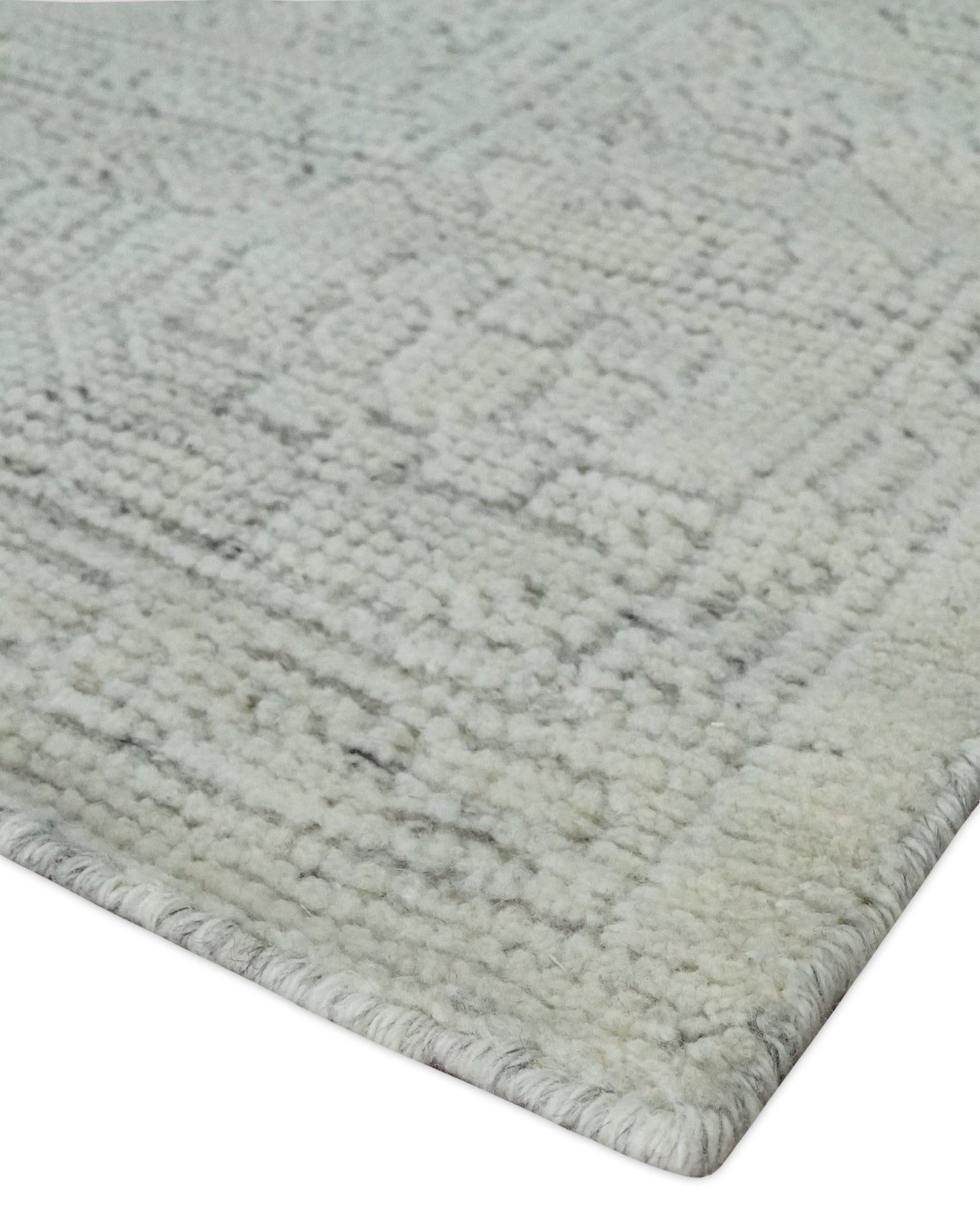 Neutral Contemporary 8x10 Medallion Beige 8x10 Hand knotted wool area rug - The Rug Decor