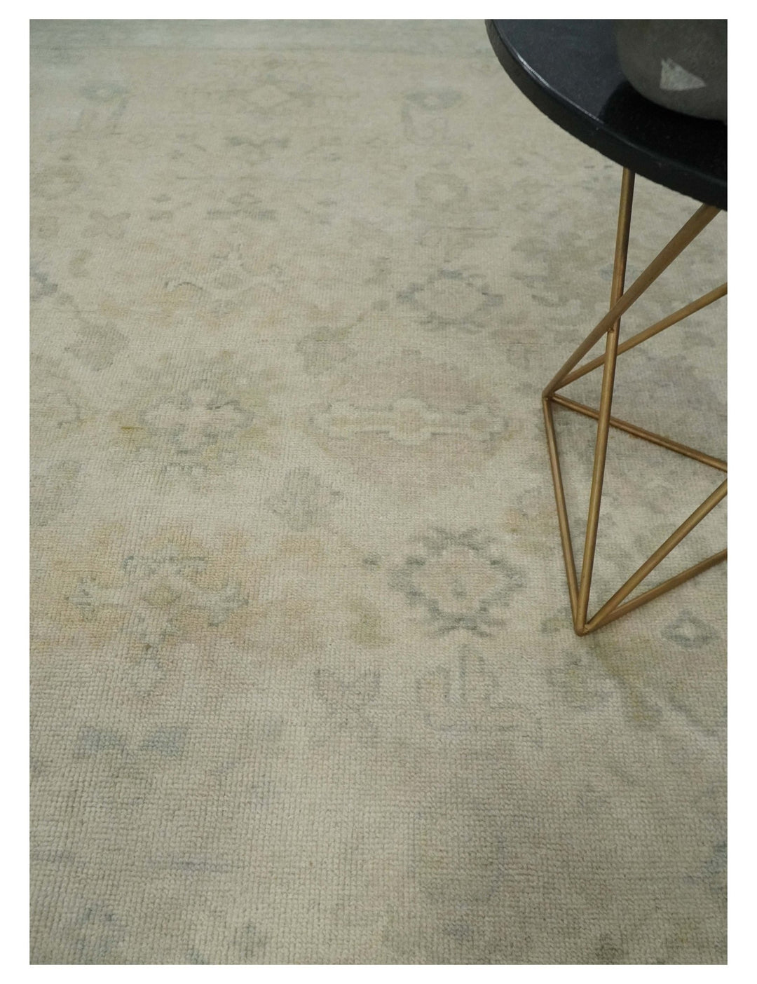 Neutral Earthy 8x10 Traditional Camel and Silver Antique Style Hand knotted Wool Area Rug - The Rug Decor