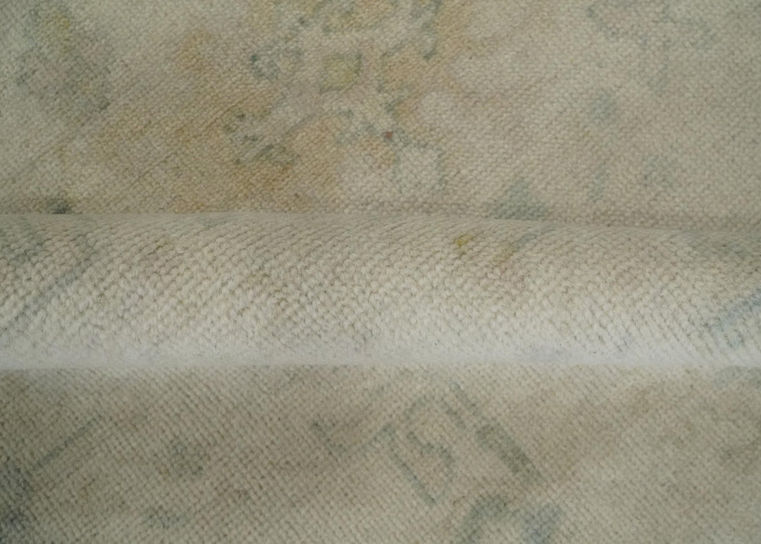 Neutral Earthy 8x10 Traditional Camel and Silver Antique Style Hand knotted Wool Area Rug - The Rug Decor