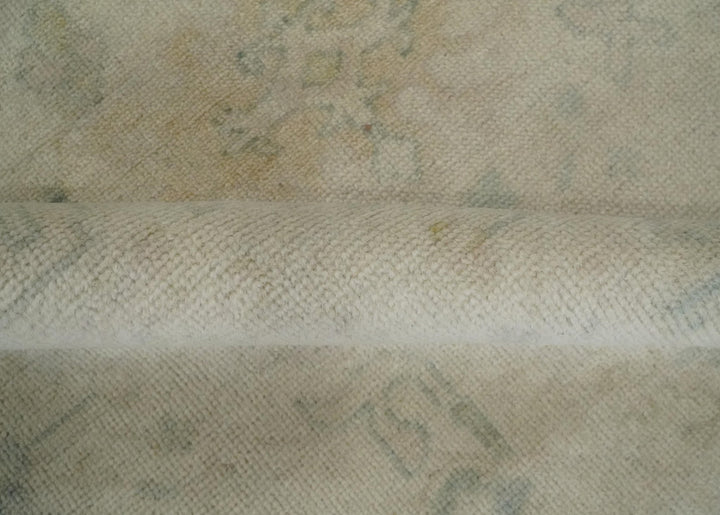 Neutral Earthy 8x10 Traditional Camel and Silver Antique Style Hand knotted Wool Area Rug - The Rug Decor