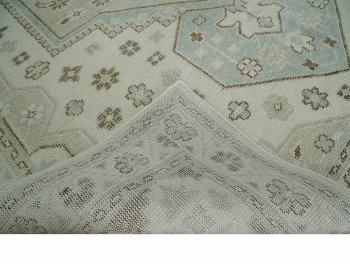 Neutral Ivory, Brown and Gray Hand knotted Traditional Multi Size wool Area Rug - The Rug Decor
