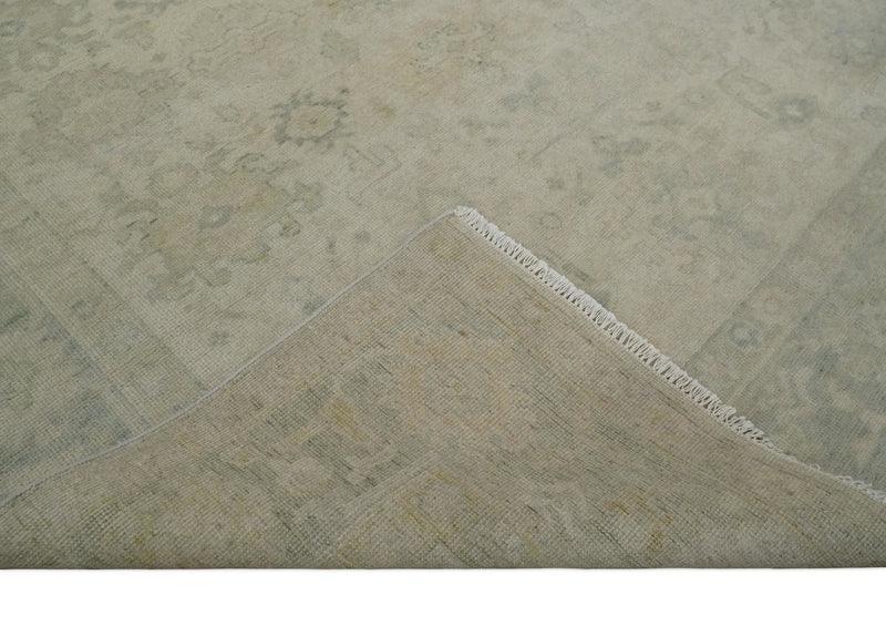Neutral Tone Traditional Camel and Silver Antique Style Hand knotted Wool Area Rug - The Rug Decor