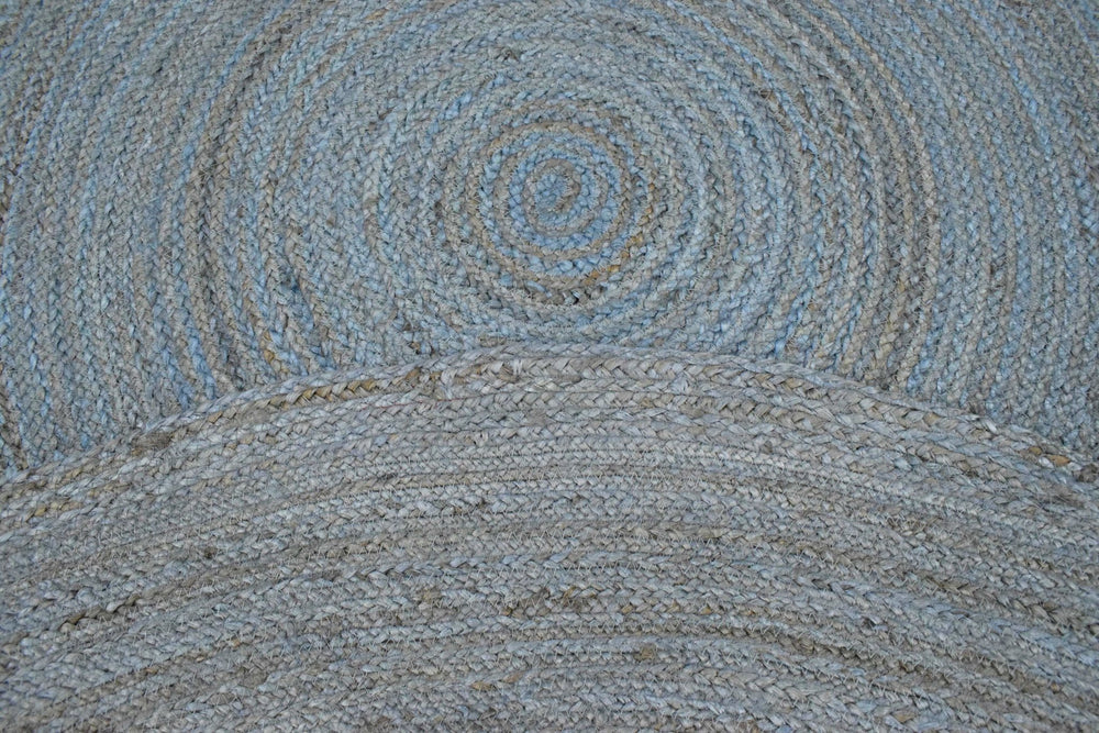 New 100% Natural Fiber 5 Feet Round Jute Rug, hand braided blue reversible rug | JR001 - The Rug Decor