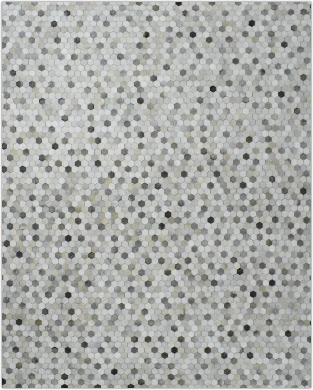 New Hair on Leather Handmade Ivory and Silver Area Rug, Hand Stitched Genuine Cowhide leather rug | LR1 - The Rug Decor