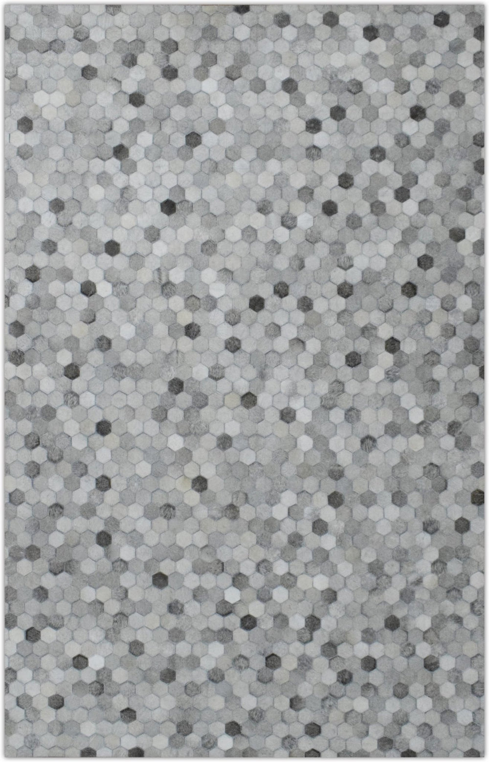New Hair on Leather Handmade Silver Area Rug, 5x8 Hand Stitched Genuine Cowhide leather rug | LR1B - The Rug Decor