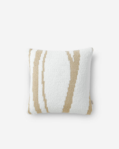 Off-White And Cloud Gray Soft and Cozy 20x20 Inch Striped Throw Pillow - The Rug Decor