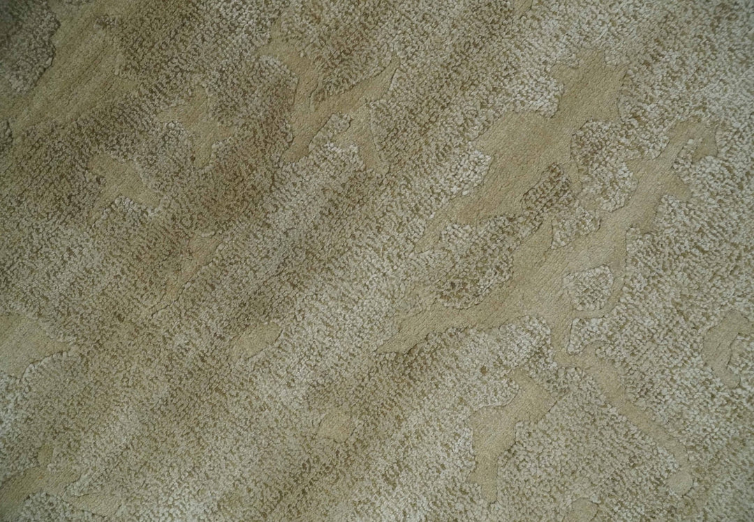 Olive Hand knotted Modern Carved Texture 4x6 Wool and art Silk Area Rug - The Rug Decor