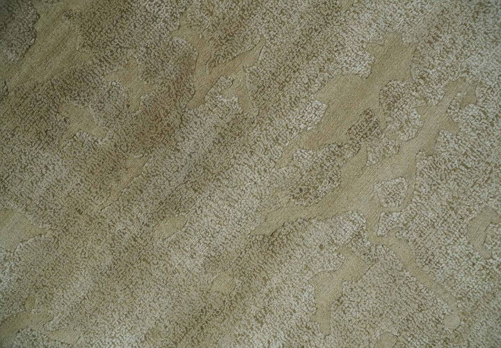 Olive Hand knotted Modern Carved Texture 4x6 Wool and art Silk Area Rug - The Rug Decor