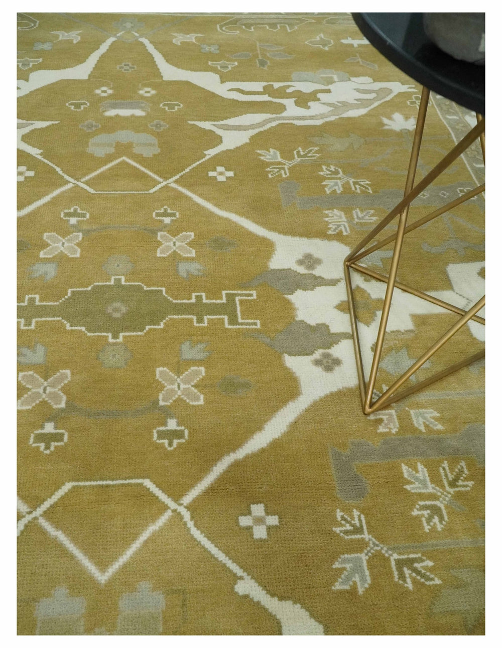 Olive, Ivory and Gray Hand knotted Oriental Oushak Multi size wool Area Rug - The Rug Decor