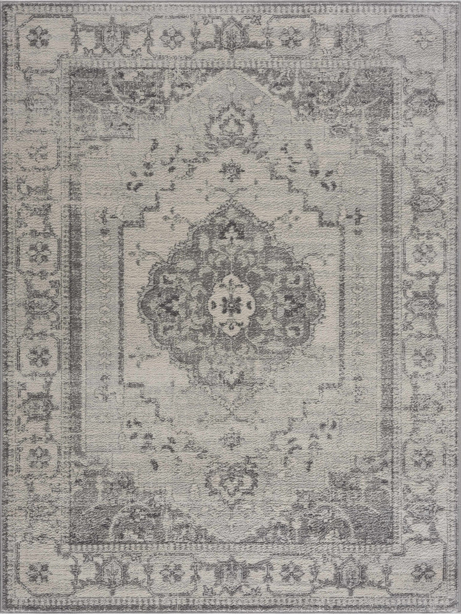 Oriental Bohemian Ivory and Gray Medium pile multi size Area Rug - The Rug Decor