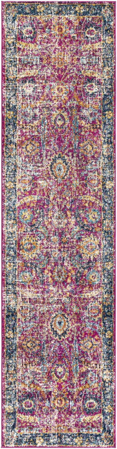 Oriental Oushak Blue, Purple and Ivory Multi size Medium Pile Area Rug - The Rug Decor