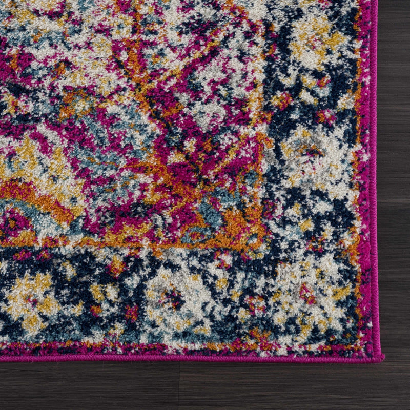 Oriental Oushak Blue, Purple and Ivory Multi size Medium Pile Area Rug - The Rug Decor