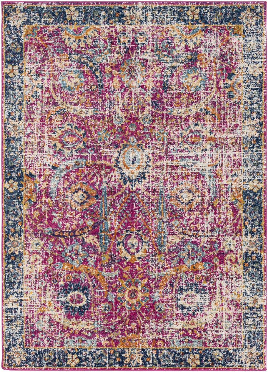 Oriental Oushak Blue, Purple and Ivory Multi size Medium Pile Area Rug - The Rug Decor