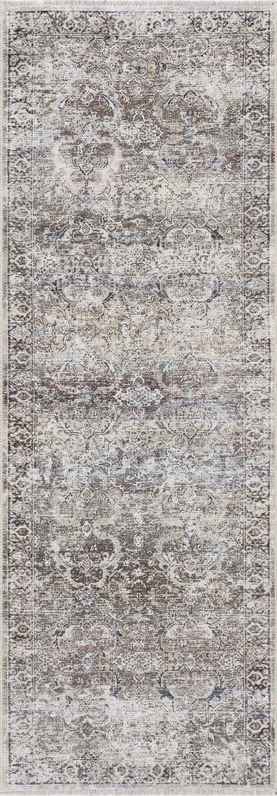 Oriental Transitional Design Beige, Brown and Camel Style Low Pile Area Rug - The Rug Decor