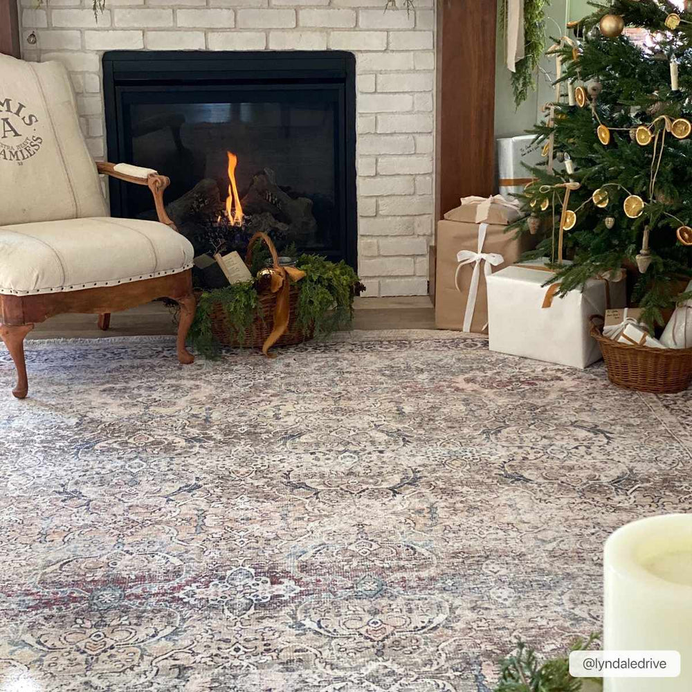 Oriental Transitional Design Beige, Brown and Camel Style Low Pile Area Rug - The Rug Decor