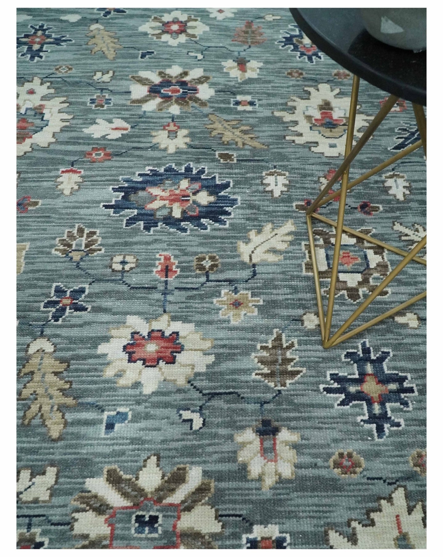 Oushak Gray Silver, Ivory and Beige 3x5, 4x6, 5x8, 6x9, 8x10 and 9x12 Hand Knotted Traditional Antique Persian Wool Area Rug | TRD2803 - The Rug Decor