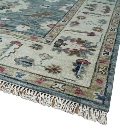 Oushak Gray Silver, Ivory and Beige 3x5, 4x6, 5x8, 6x9, 8x10 and 9x12 Hand Knotted Traditional Antique Persian Wool Area Rug | TRD2803 - The Rug Decor
