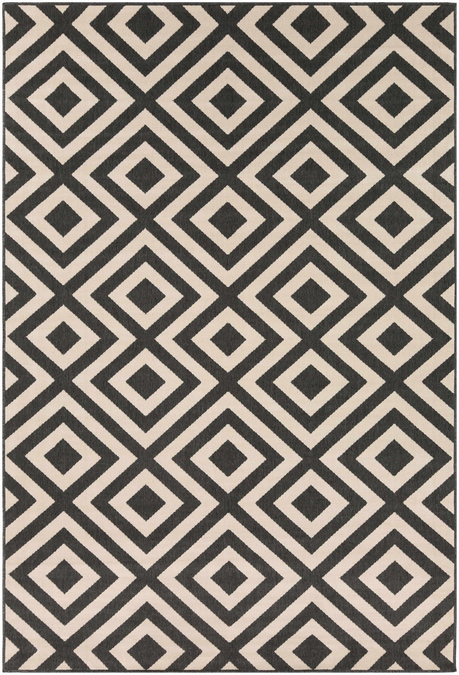 Outdoor Safe Modern Geometric Beige and Charcoal Multi size Area Rug - The Rug Decor