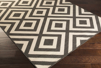 Outdoor Safe Modern Geometric Beige and Charcoal Multi size Area Rug - The Rug Decor