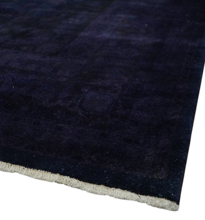 Overdyed Royal Dark Purple Hand Knotted 8x10 Traditional Oushak Design Wool Accent Rug | N362810 - The Rug Decor