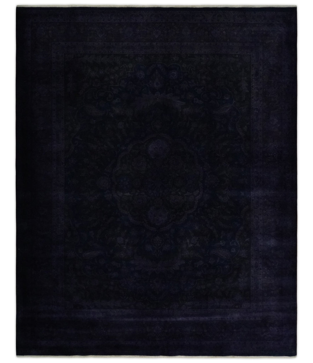 Overdyed Royal Dark Purple Hand Knotted 8x10 Traditional Oushak Design Wool Accent Rug | N362810 - The Rug Decor