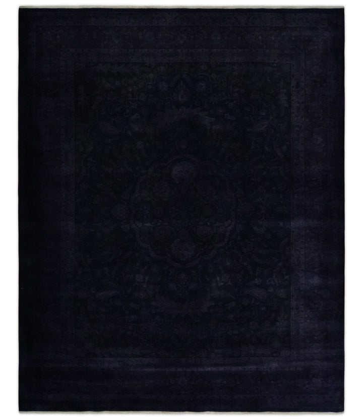 Overdyed Royal Dark Purple Hand Knotted 8x10 Traditional Oushak Design Wool Accent Rug | N362810 - The Rug Decor