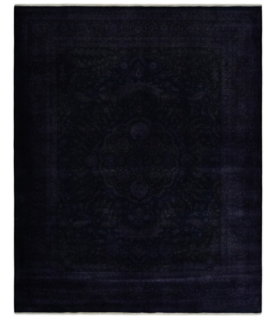 Overdyed Royal Dark Purple Hand Knotted 8x10 Traditional Oushak Design Wool Accent Rug | N362810 - The Rug Decor