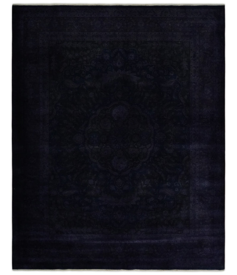 Overdyed Royal Dark Purple Hand Knotted 8x10 Traditional Oushak Design Wool Accent Rug | N362810 - The Rug Decor