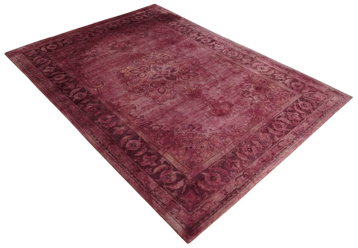 Overdyed Wool 8x11 Maroon and Brown Traditional Hand Tufted Wool Area Rug - The Rug Decor